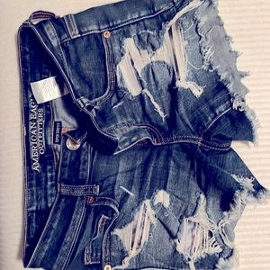 American Eagle denim distressed shorts size 4 stretch